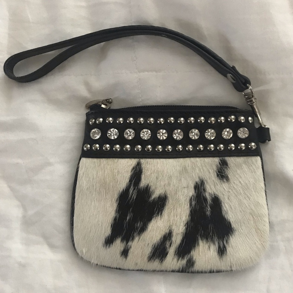 Zipped Card/Key Calf Hair Holder